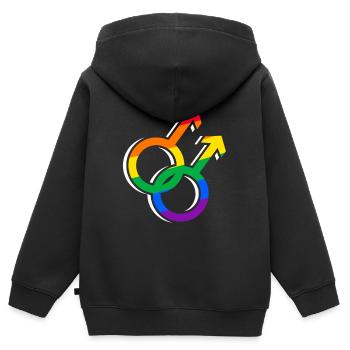 Pride - Kinder Premium Organic Zip Hoodie - Schwarz - Hinten - AI Model Kid Male (0cm)