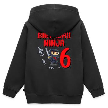 Birthday Ninja 6 Years Old Bday Party Gift Ninja - Kinder Premium Organic Zip Hoodie - Schwarz - Hinten - AI Model Kid Male (0cm)