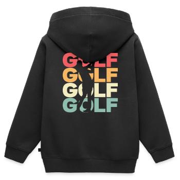 Golf Golf Golf Golf - Sweat Premium à capuche zippé enfant bio - noir - Dos - AI Model Kid Male (0cm)