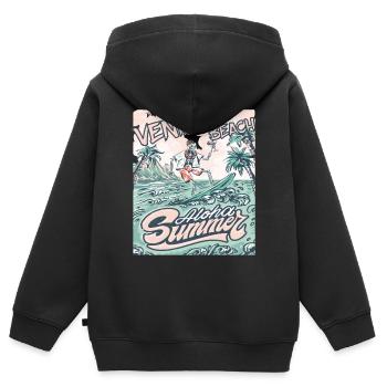 Vacances en famille Californie Venise Beach Palme Ozea - Sweat Premium à capuche zippé enfant bio - noir - Dos - AI Model Kid Male (0cm)