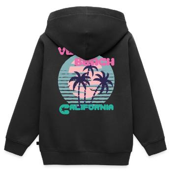 Planche de surf California Venice Beach Surfing Ocean Va - Sweat Premium à capuche zippé enfant bio - noir - Dos - AI Model Kid Male (0cm)