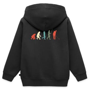 Golfer - Kinder Premium Organic Zip Hoodie - Schwarz - Hinten - AI Model Kid Male (0cm)