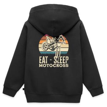 Motocross Kindermotocross Matsch - Kinder Premium Organic Zip Hoodie - Schwarz - Hinten - AI Model Kid Male (0cm)