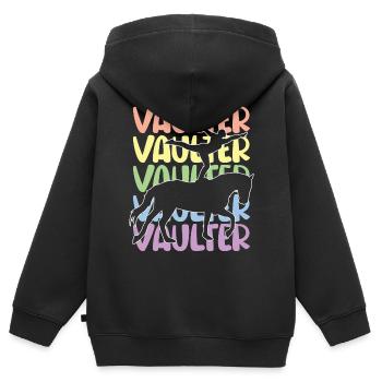 Voltige amusante sur le cheval - Sweat Premium à capuche zippé enfant bio - noir - Dos - AI Model Kid Male (0cm)