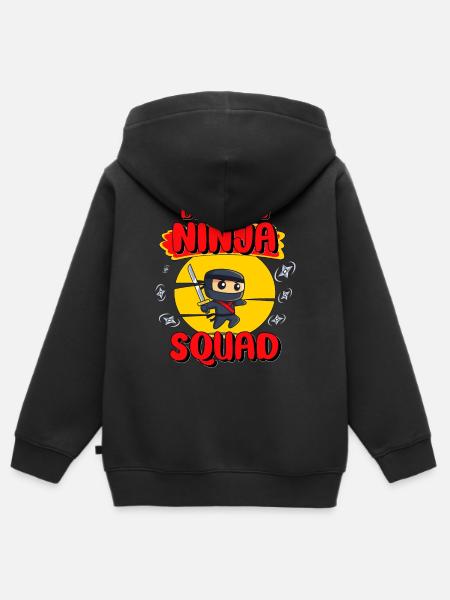 Ninja Birthday Party Squad Of The Birthday Ninja - Kids Premium Organic Zip-up Hoodie - black