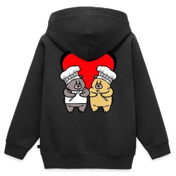 Teddy Bear Cook Birthday Gift Cook Cook - Kids Premium Organic Zip-up Hoodie - black - Back - AI Model Kid Male (0cm)