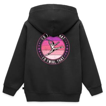 Bâton tourbillonnant tige tournant je ferais tournoyer ça - Sweat Premium à capuche zippé enfant bio - noir - Dos - AI Model Kid Male (0cm)