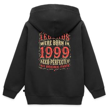 Legenden wurden 1999 Geboren Geburtstag - Kinder Premium Organic Zip Hoodie - Schwarz - Hinten - AI Model Kid Male (0cm)