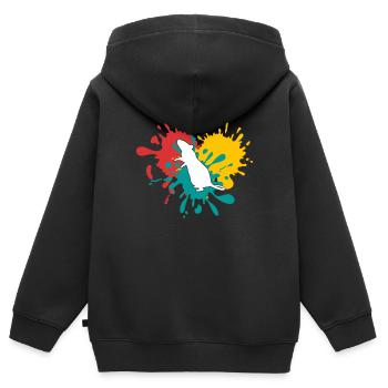 Souris - Sweat Premium à capuche zippé enfant bio - noir - Dos - AI Model Kid Male (0cm)