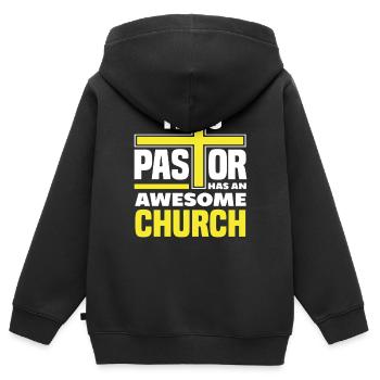 Pasteur Pasteur Église Tolle Don spirituel - Sweat Premium à capuche zippé enfant bio - noir - Dos - AI Model Kid Male (0cm)
