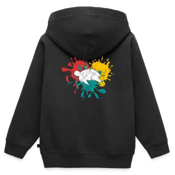 Tortue - Sweat Premium à capuche zippé enfant bio - noir - Dos - AI Model Kid Male (0cm)