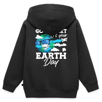 Go Planet It's Your Earth Day Umweltbewusstsein - Kinder Premium Organic Zip Hoodie - Schwarz - Hinten - AI Model Kid Male (0cm)