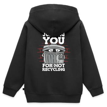 Ich Verurteile Dich Stillschweigend Dafür, Dass - Kinder Premium Organic Zip Hoodie - Schwarz - Hinten - AI Model Kid Male (0cm)