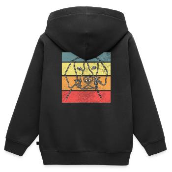 Hund Hundekopf Retro - Kinder Premium Organic Zip Hoodie - Schwarz - Hinten - AI Model Kid Male (0cm)