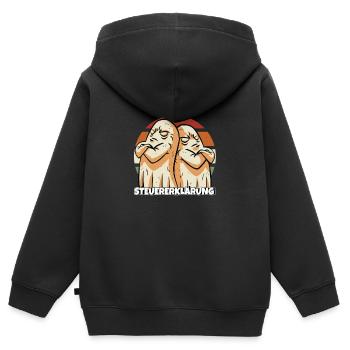 Steuererklärung - Kinder Premium Organic Zip Hoodie - Schwarz - Hinten - AI Model Kid Male (0cm)