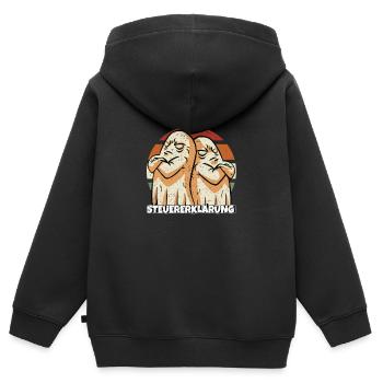 Steuererklärung - Kinder Premium Organic Zip Hoodie - Schwarz - Hinten - AI Model Kid Male (0cm)