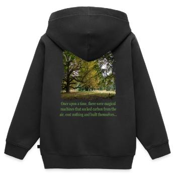 magical machines - Kids Premium Organic Zip-up Hoodie - black - Back - AI Model Kid Male (0cm)