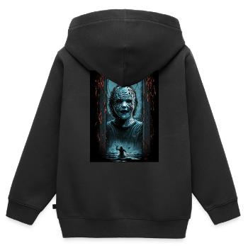 Creepy Horror Character - Kids Premium Organic Zip-up Hoodie - black - Back - AI Model Kid Male (0cm)