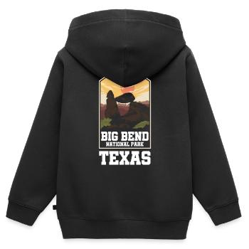 Big Bend National Park Texas American - Kids Premium Organic Zip-up Hoodie - black - Back - AI Model Kid Male (0cm)