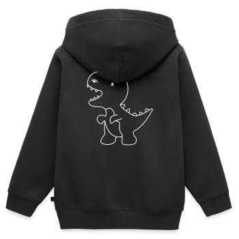 Dino Dinosaur hand-drawn - Kids Premium Organic Zip-up Hoodie - black - Back - AI Model Kid Male (0cm)