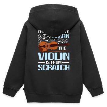 Learn The Violin Is From Scratch - Kinder Premium Organic Zip Hoodie - Schwarz - Hinten - AI Model Kid Male (0cm)