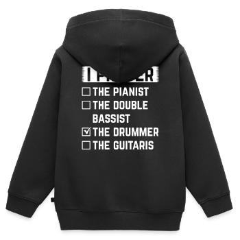 Je préfère le batteur batteur batteur batteur - Sweat Premium à capuche zippé enfant bio - noir - Dos - AI Model Kid Male (0cm)