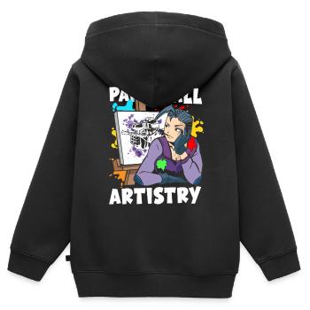 Paintball Artistik Malerei Dekoration Teamsport - Kinder Premium Organic Zip Hoodie - Schwarz - Hinten - AI Model Kid Male (0cm)