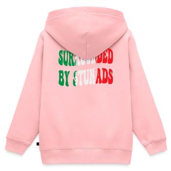Entouré du drapeau de la fierté italienne de Stunad - Sweat Premium à capuche zippé enfant bio - rose - Dos - AI Model Kid Female (0cm)