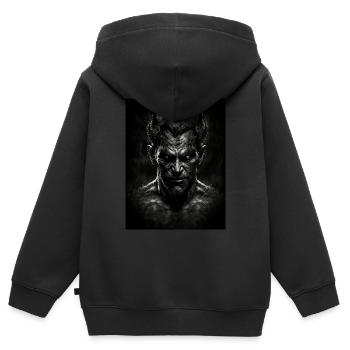 Demonic Portrait - Kids Premium Organic Zip-up Hoodie - black - Back - AI Model Kid Male (0cm)
