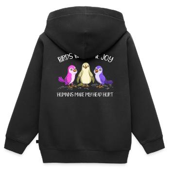 Vogelliebhaber Ornithologie - Kinder Premium Organic Zip Hoodie - Schwarz - Hinten - AI Model Kid Male (0cm)