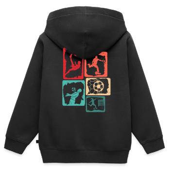 Fußballer Kinder Fußball Spieler Fußballspieler - Kinder Premium Organic Zip Hoodie - Schwarz - Hinten - AI Model Kid Male (0cm)