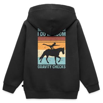 Zufallsprüfung Schwerkraft Voltigieren Retro - Kinder Premium Organic Zip Hoodie - Schwarz - Hinten - AI Model Kid Male (0cm)