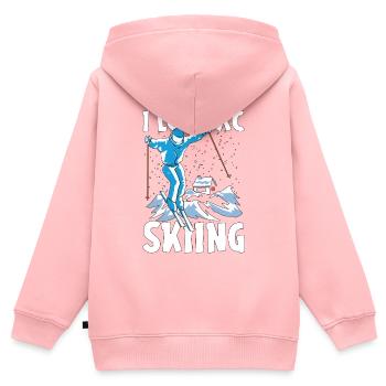 Cross Country Skiing I Love XC Skiing Winter Sport - Kinder Premium Organic Zip Hoodie - Rosa - Hinten - AI Model Kid Female (0cm)