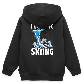 Cross Country Skiing I Love XC Skiing Winter Sport - Kinder Premium Organic Zip Hoodie - Schwarz - Hinten - AI Model Kid Male (0cm)