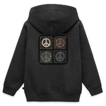 Friedenssymbole in verschiedenen Stilen - Kinder Premium Organic Zip Hoodie - Schwarz - Hinten - AI Model Kid Male (0cm)