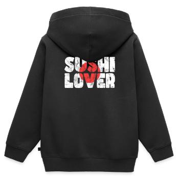 Sushi Liebhaber - Kinder Premium Organic Zip Hoodie - Schwarz - Hinten - AI Model Kid Male (0cm)