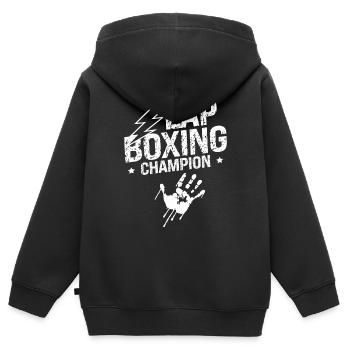 Slapboxing Slapboxing Sparring Arts martiaux - Sweat Premium à capuche zippé enfant bio - noir - Dos - AI Model Kid Male (0cm)