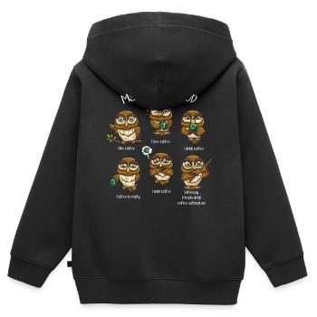 Nachtvogel Meine Koffeinierte - Kinder Premium Organic Zip Hoodie - Schwarz - Hinten - AI Model Kid Male (0cm)