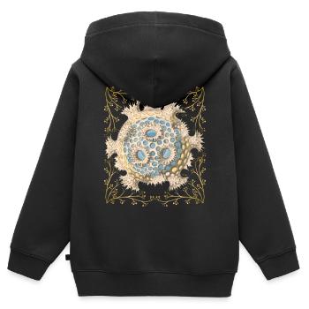 Vintage-maritime Illustration, Meeresbewohner - Kinder Premium Organic Zip Hoodie - Schwarz - Hinten - AI Model Kid Male (0cm)