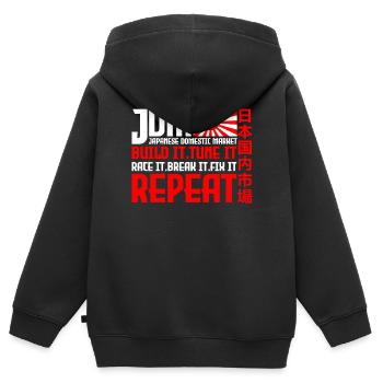 JDM Motorsport Auto Tuning Automobile - Sweat Premium à capuche zippé enfant bio - noir - Dos - AI Model Kid Male (0cm)