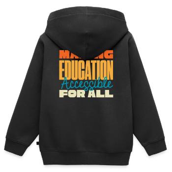 Éducation spécialisée, Éducation spécialisée - Sweat Premium à capuche zippé enfant bio - noir - Dos - AI Model Kid Male (0cm)