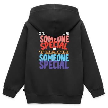 Éducation spécialisée, Éducation spécialisée - Sweat Premium à capuche zippé enfant bio - noir - Dos - AI Model Kid Male (0cm)