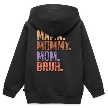 Mama Mama Mama Mama Bruh Muttertag - Kinder Premium Organic Zip Hoodie - Schwarz - Hinten - AI Model Kid Male (0cm)
