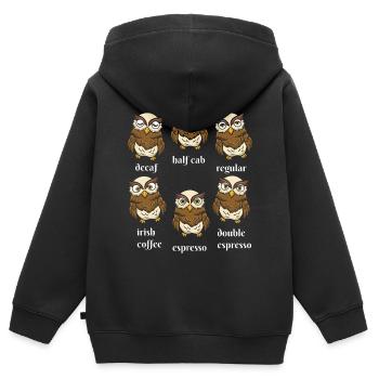 Bird Watching Caffeine Drinkers - Kids Premium Organic Zip-up Hoodie - black - Back - AI Model Kid Male (0cm)
