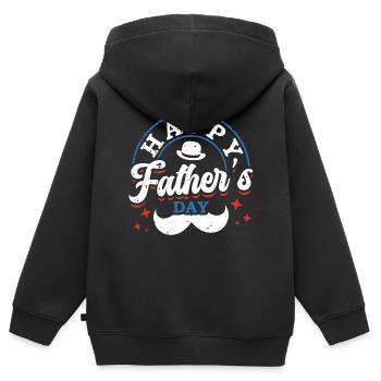 Alles Gute Zum Vatertag Schnurrbart-dekor Stolzer - Kinder Premium Organic Zip Hoodie - Schwarz - Hinten - AI Model Kid Male (0cm)