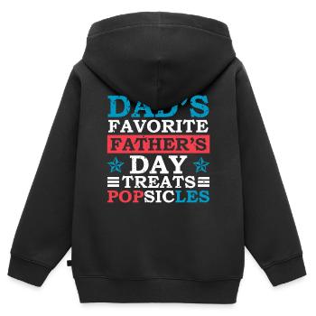 Papas Lieblings-vatertag Leckereien Eis Vatertag - Kinder Premium Organic Zip Hoodie - Schwarz - Hinten - AI Model Kid Male (0cm)