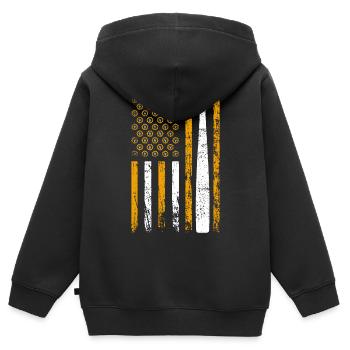 American Sports Flag Wrench - Kids Premium Organic Zip-up Hoodie - black - Back - AI Model Kid Male (0cm)
