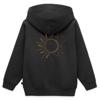 Astronomy Solar Eclipse - Kids Premium Organic Zip-up Hoodie - black - Back - AI Model Kid Male (0cm)