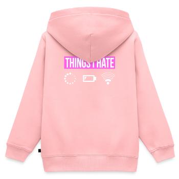 Things I Hate - Réception de la batterie Wifi - Gamer Girl - Sweat Premium à capuche zippé enfant bio - rose - Dos - AI Model Kid Female (0cm)