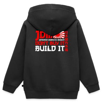 JDM Marché intérieur japonais Automobile - Sweat Premium à capuche zippé enfant bio - noir - Dos - AI Model Kid Male (0cm)